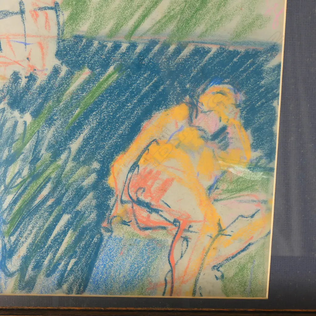 PATRICIA FRY, 'BEACH NUDE' & 'LIFE CLASS', PASTEL ON PAPER (2 WORKS), SIGNED AND DATED 89, 390 X 265MM & 240 X 390MM Image 1++
