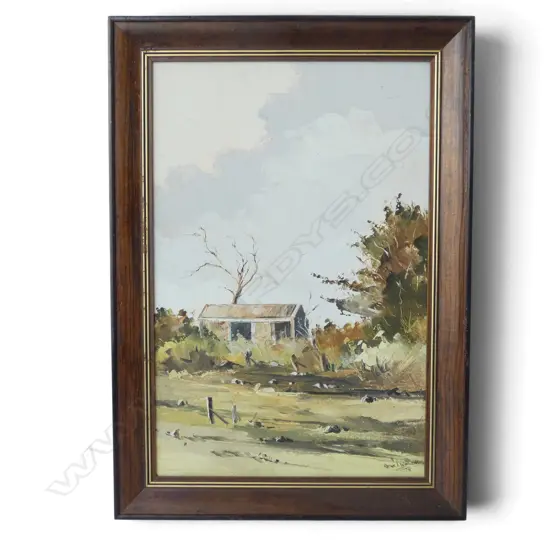 RURAL SCENE OIL ON BOARD 440X290MM 