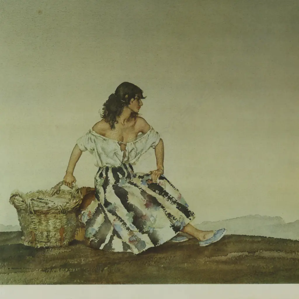 W. RUSSELL FLINT PRINT, SIGNED 500x590mm Image 1++