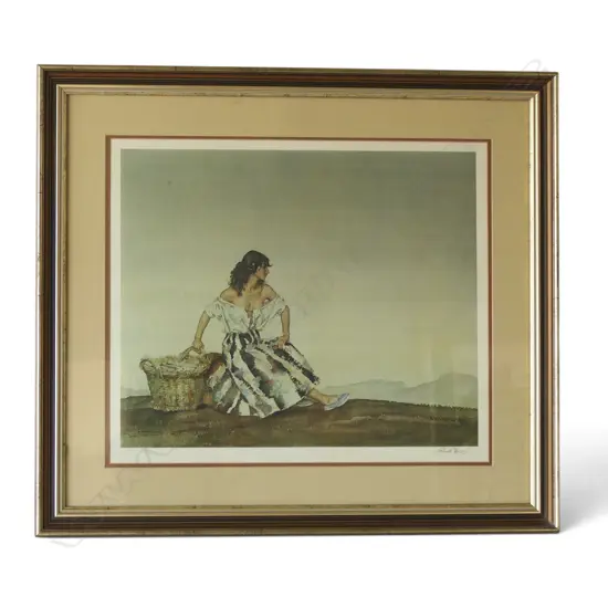 W. RUSSELL FLINT PRINT, SIGNED 500x590mm