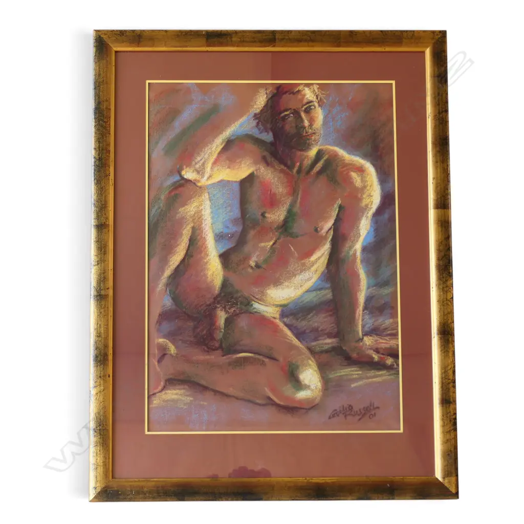 CECILIA RUSSELL PASTEL 'EFFRONTERY'. Signed & dated 2001. 680 x 475mm Image 1++