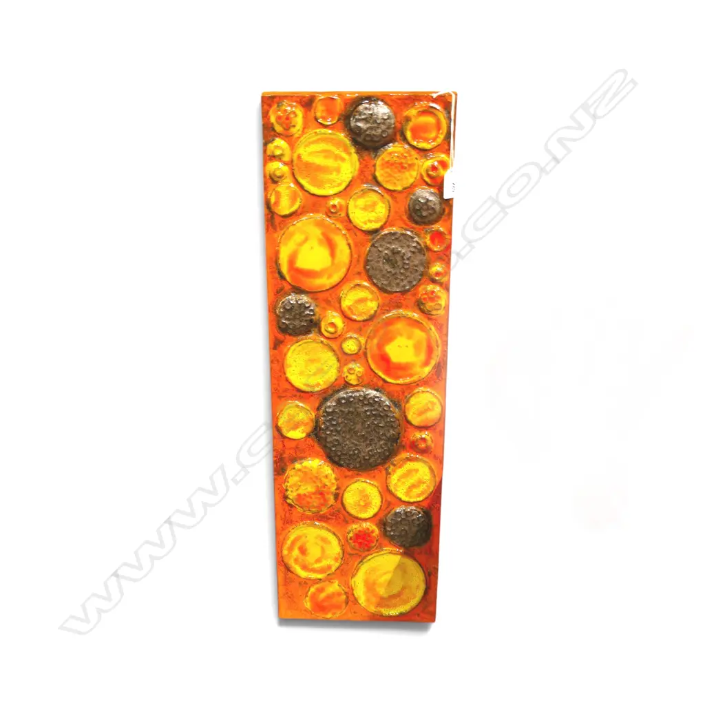 1960s WEST GERMAN CERAMIC WALL PLAQUE, GERDA HEUCKEROTH FOR CERAMANO 740x235mm Image 1++