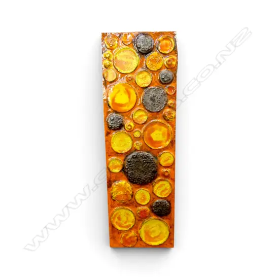 1960s WEST GERMAN CERAMIC WALL PLAQUE, GERDA HEUCKEROTH FOR CERAMANO 740x235mm