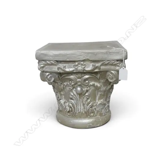 SILVER FIBREGLASS COLUMN CAPITAL 250x250x250mm