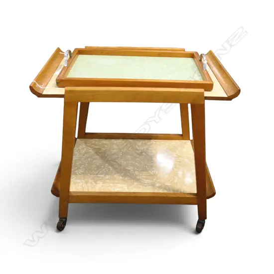 RETRO FORMICA DRINKS TROLLEY & TRAY 640x445x625mm 