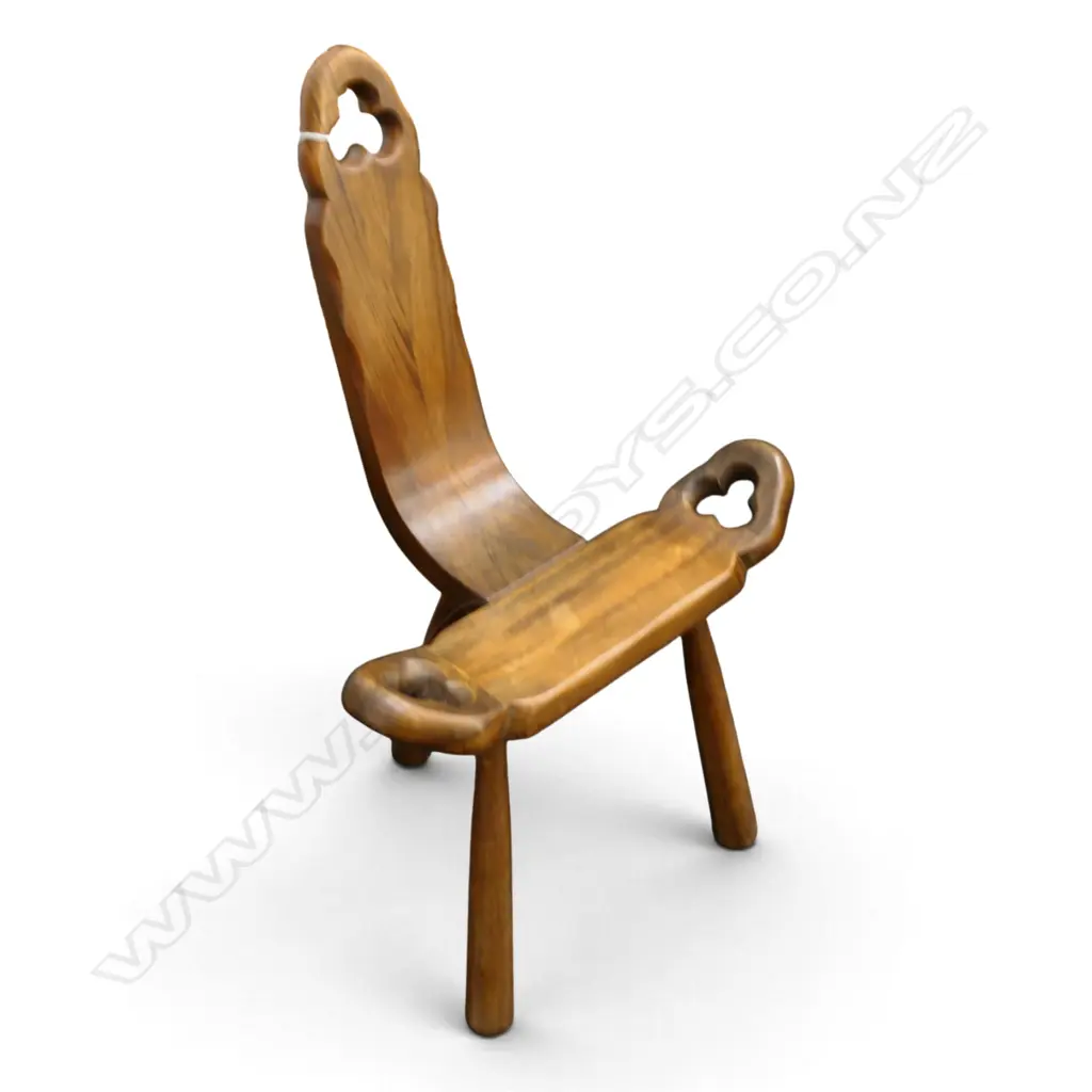 3 LEGGED WOODEN CHAIR BY DU BOIS AUCKLAND Image 1++