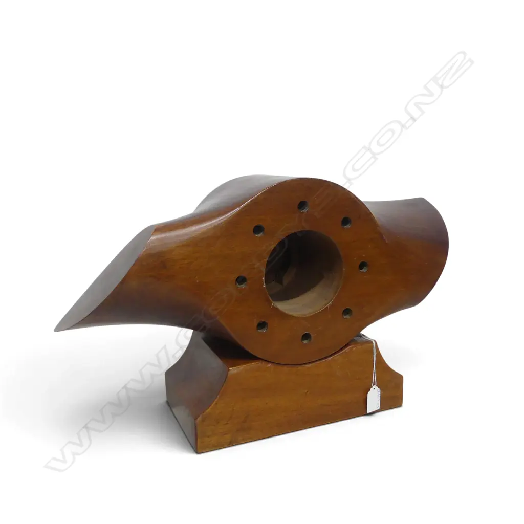 CENTRAL SECTION OF A WOODEN PROPELLER barometer/clock mount H.330mm Image 1++