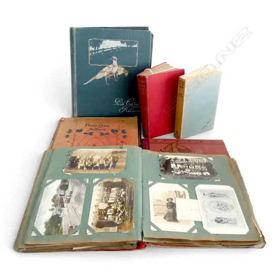 4 EARLY 20thC POSTCARD ALBUMS/CONTENTS + 'The man from Snowy River' PUB 1901 & ENID BLYTON BOOK