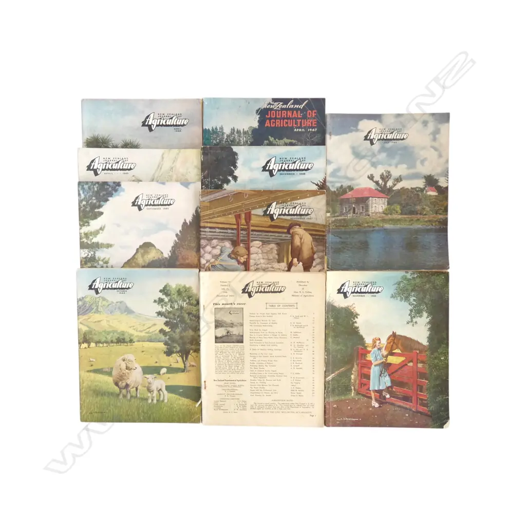 10 EDITIONS OF THE PERIODICAL JOURNAL N.Z. AGRICULTURE Image 1++