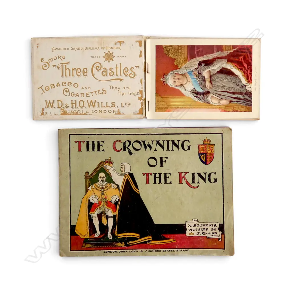 2 ANTIQUE ROYAL BOOKLETS - QUEEN VICTORIA JUBILEE 1897 & CROWNING KING EDWARD 1905 Image 1++