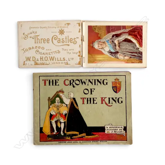 2 ANTIQUE ROYAL BOOKLETS - QUEEN VICTORIA JUBILEE 1897 & CROWNING KING EDWARD 1905