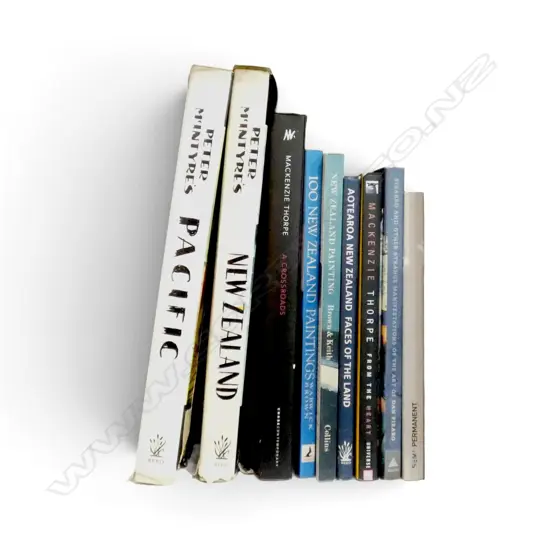 9 ART BOOKS INCL. PETER MCINTYRE NZ & PACIFIC