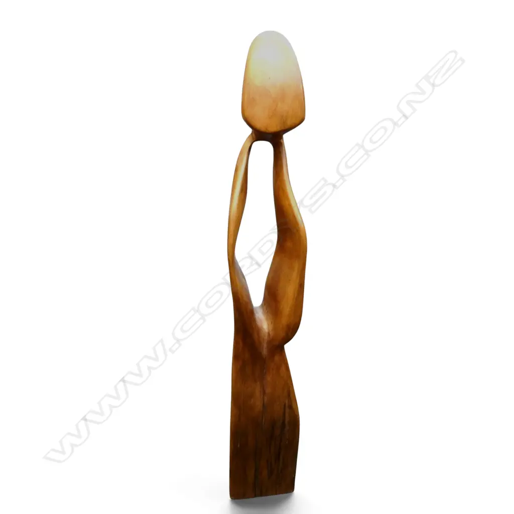 LG CARVED WOODEN FENCE POST SCULPTURE H.935mm Image 1++