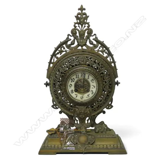 ANTIQUE BRASS CLOCK all faults H.470mm