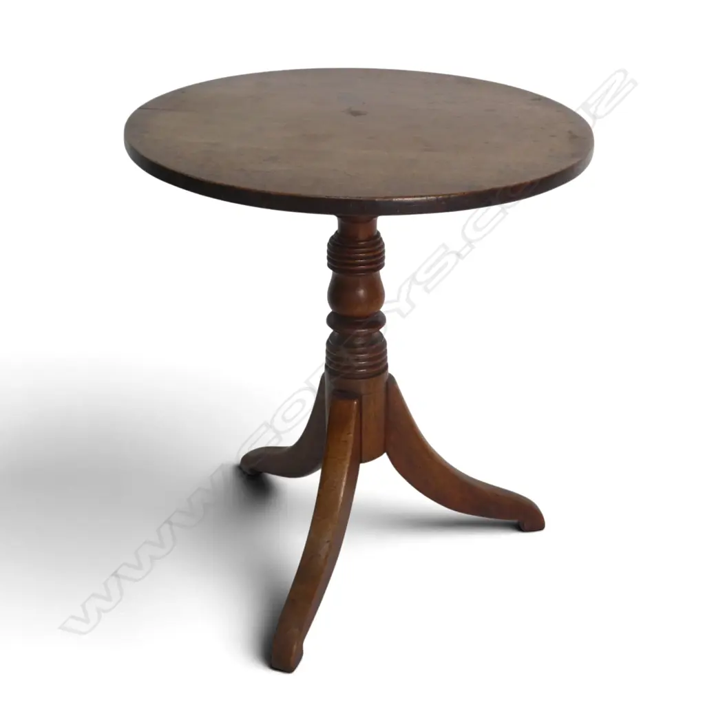 ANTIQUE MAHOGANY WINE TABLE D. 470MM Image 1++