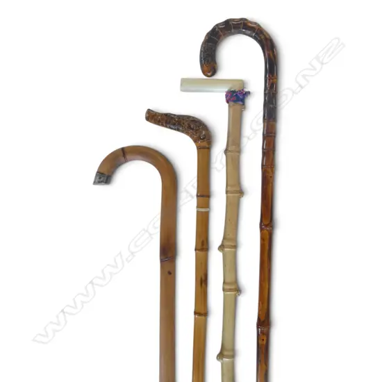 4 BAMBOO WALKING STICKS L.910mm