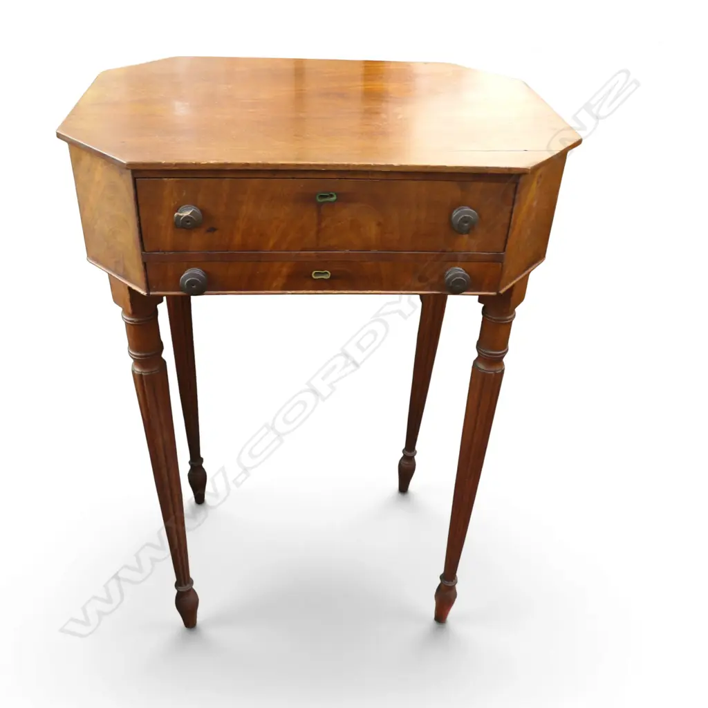 ANTIQUE MAHOGANY SEWING TABLE 510x400x720mm KNOBS AF Image 1++