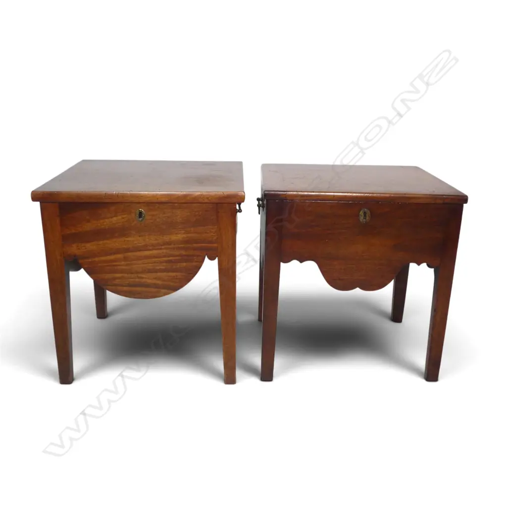 PAIR OF GEORGIAN COMMODES (NO KEY - TOP MARKED)  470 X 500MM Image 1++