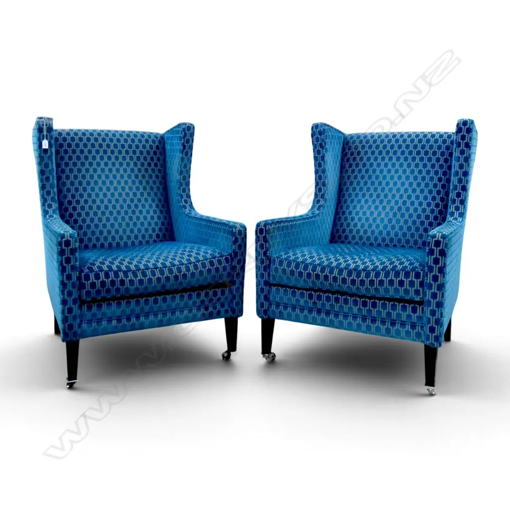 PR BLUE VELVET ARMCHAIRS Image 1++