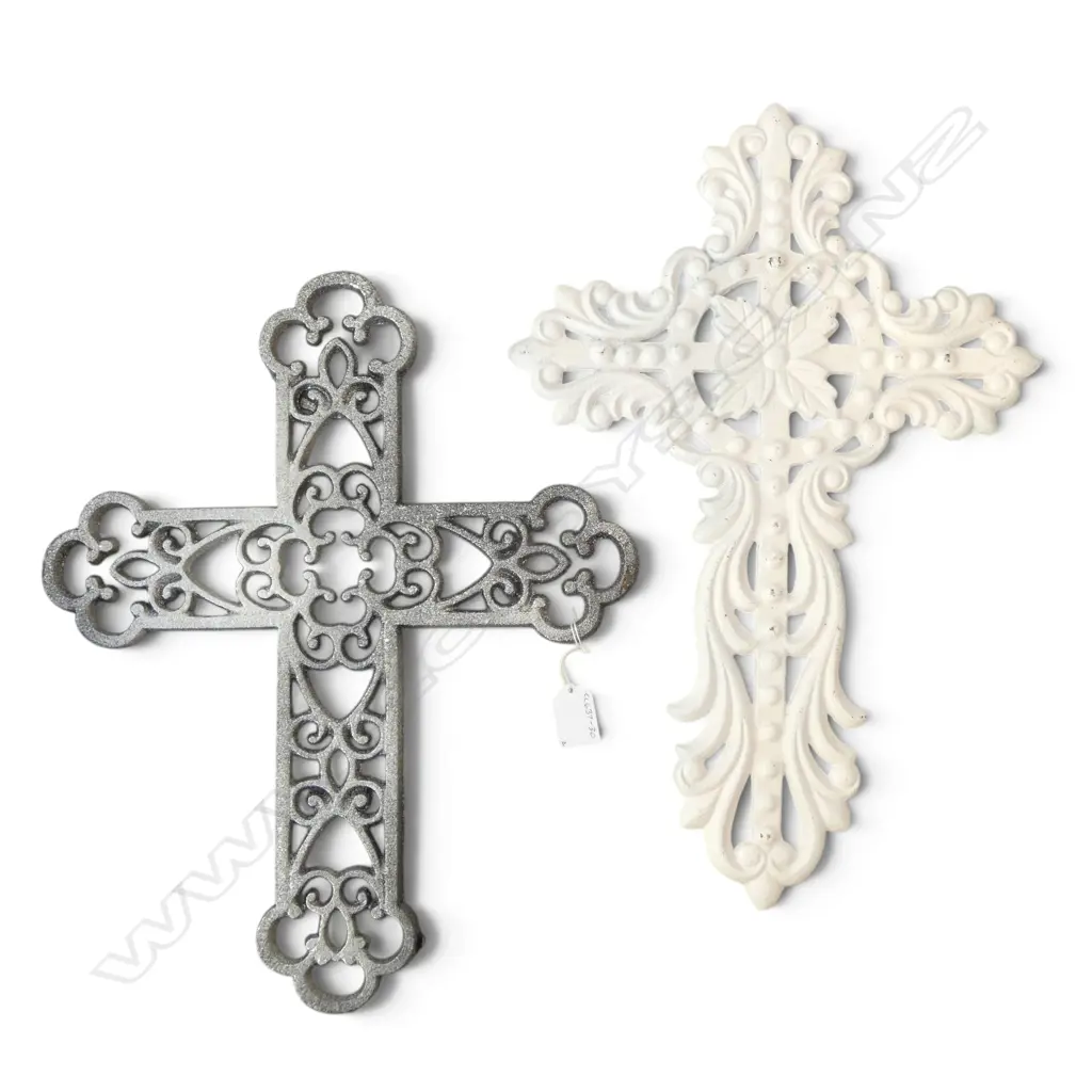 TWO CAST IRON CRUCIFIX H480MM Image 1++