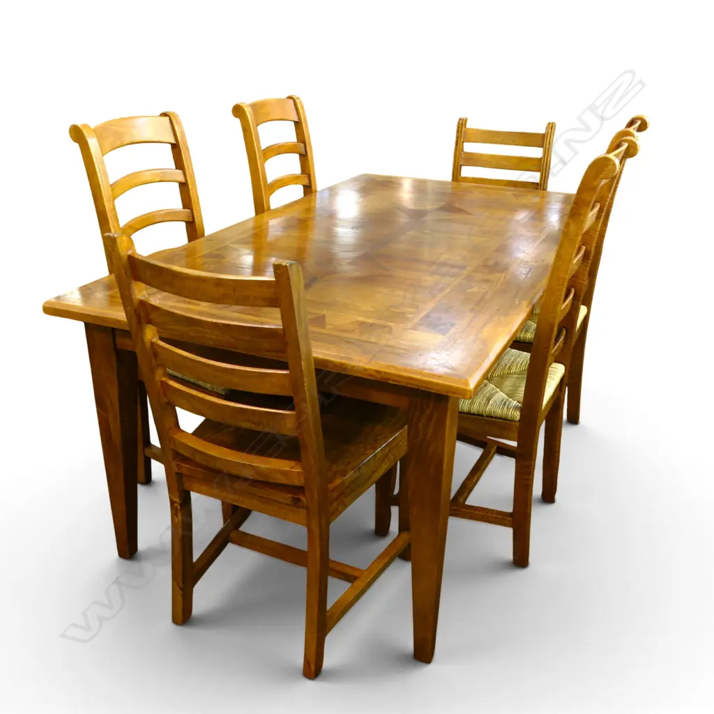 PARQUET DINING TABLE 1840x1040x765mm, 6 CHAIRS Image 1++