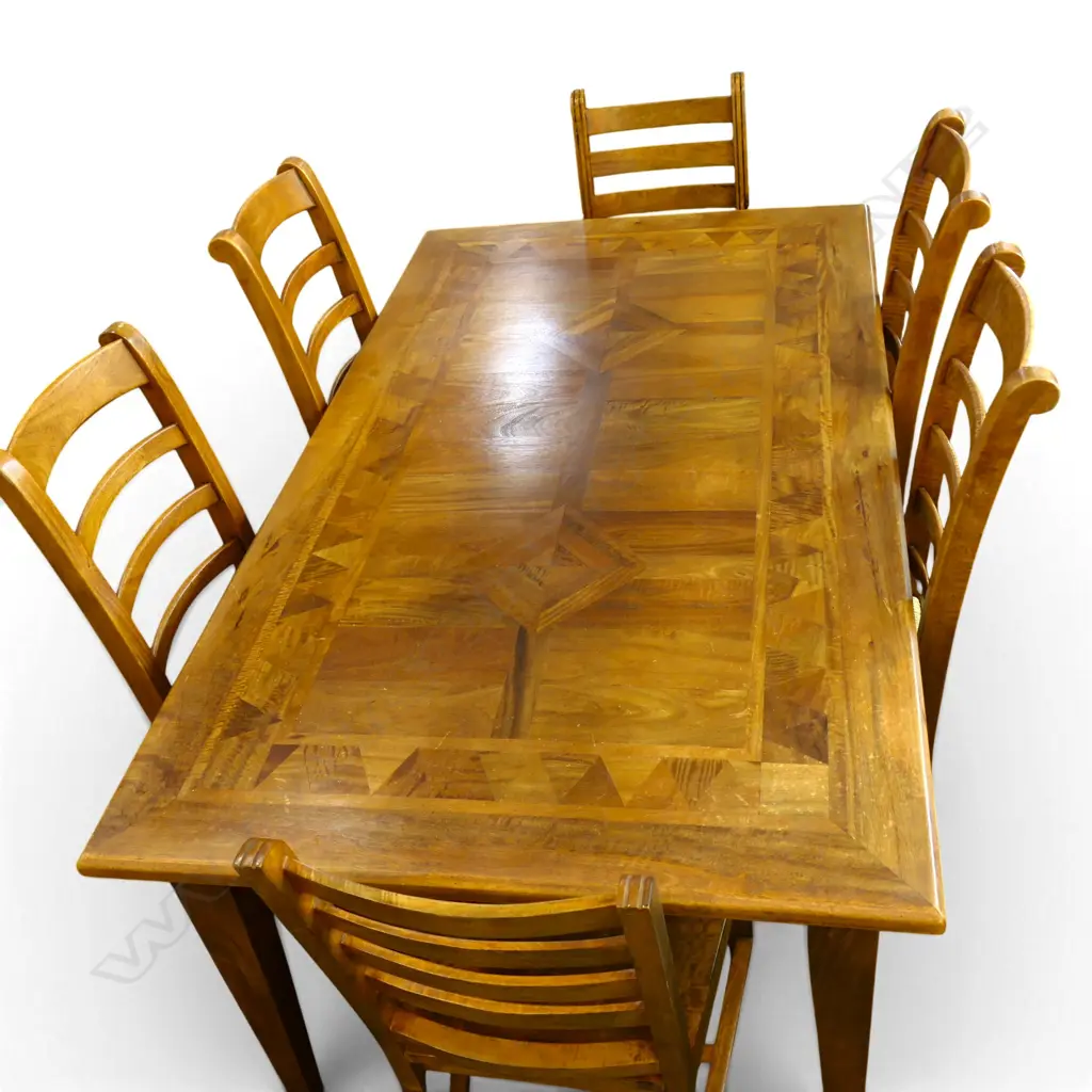 PARQUET DINING TABLE 1840x1040x765mm, 6 CHAIRS Image 1++