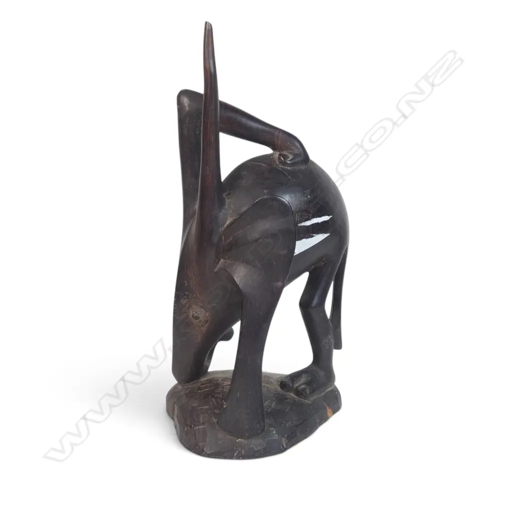 EAST AFRICAN DARK WOOD CARVING SCULPTURE OF SPIRITS WITH ABSTRACT & ELONGATED FORMS, 320 X 150MM Image 1++