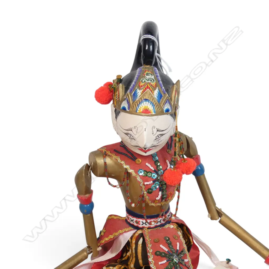 TRADITIONAL JAVANESE WAYANG GOLEK WOODEN ROD PUPPET OF PUTRI FEMALE CHARACTER.H.570MM Image 1++