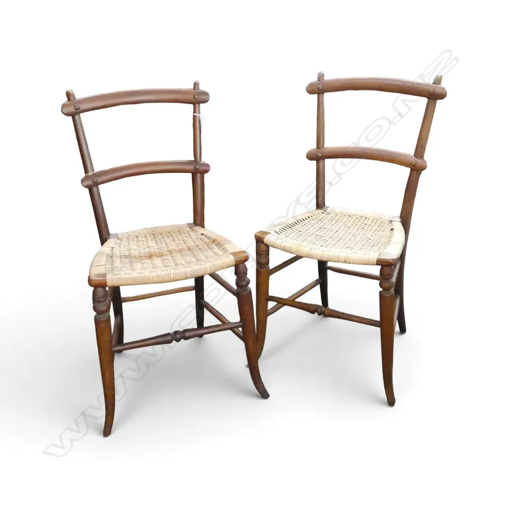 2 VINTAGE CHAIRS, WOVEN CANE SEATS Image 1++