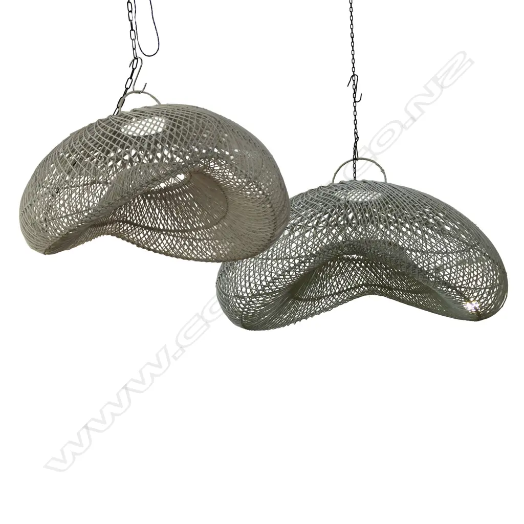 2 WHITE CANE PENDANTS W.800mm Image 1++