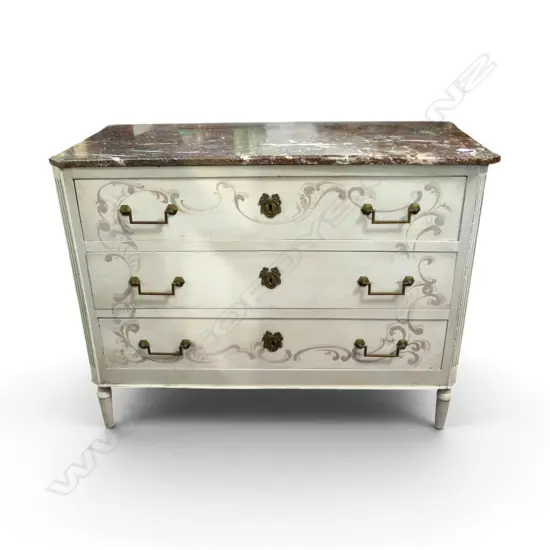 FRENCH STYLE MARBLE TOP CHEST OF DRAWERS 1120x560x830mm