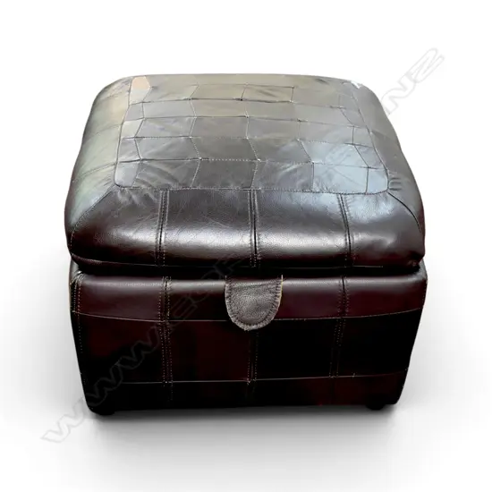 LEATHER POUF 550x550x400mm