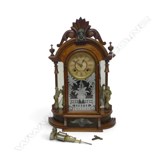 ANTIQUE 8 DAY TRIUMPH ANSONIA CLOCK H.615mm