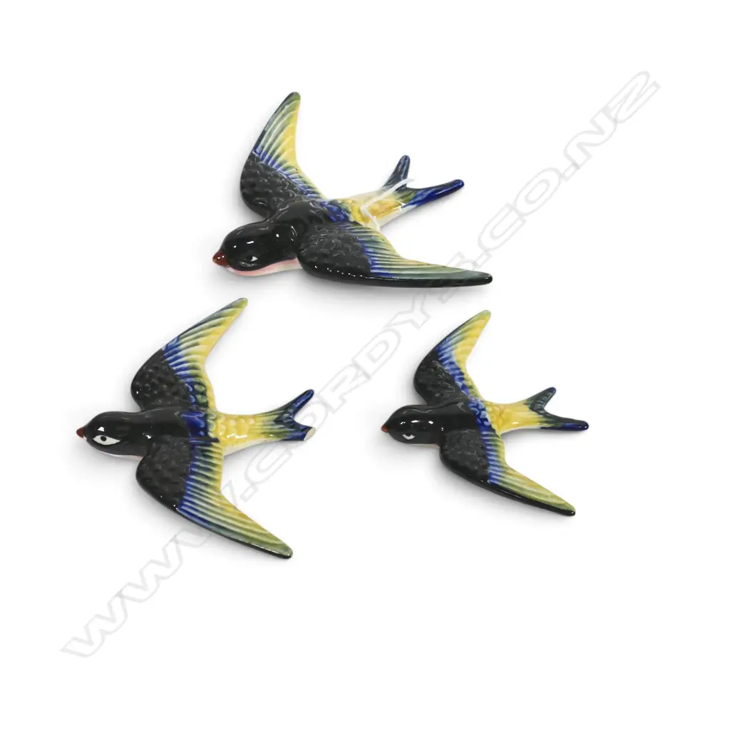 3 CERAMIC WALL BIRDS H.145mm one chip Image 1++