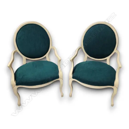 PR FRENCH STYLE UPHOLSTERED ARMCHAIRS