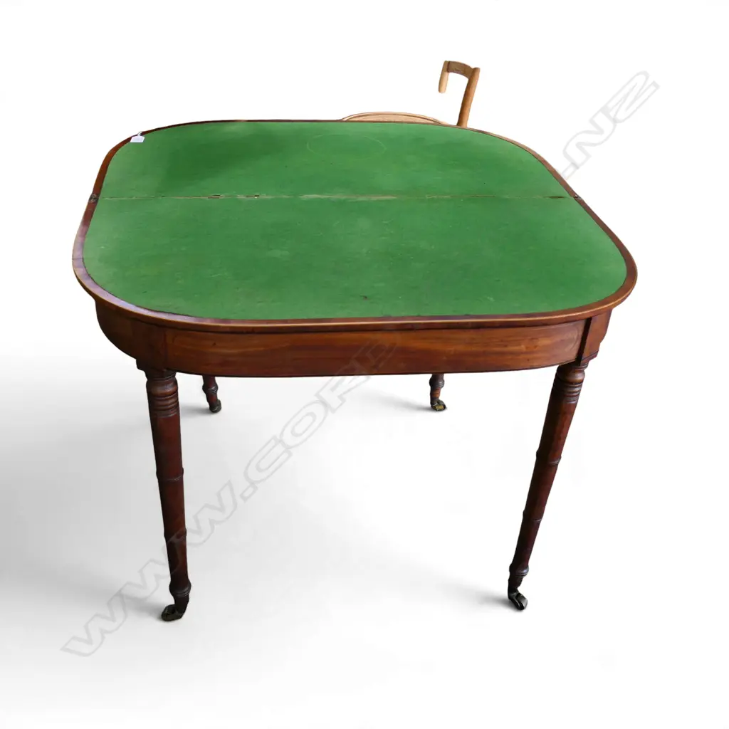 ANTIQUE MAHOGANY CARD TABLE (FAULTS) 900x445x710mm Image 1++