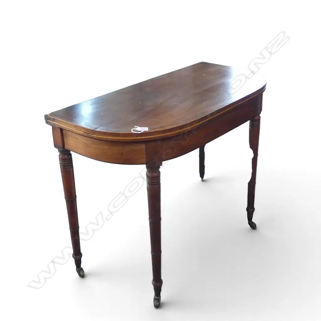 ANTIQUE MAHOGANY CARD TABLE (FAULTS) 900x445x710mm Image 1++