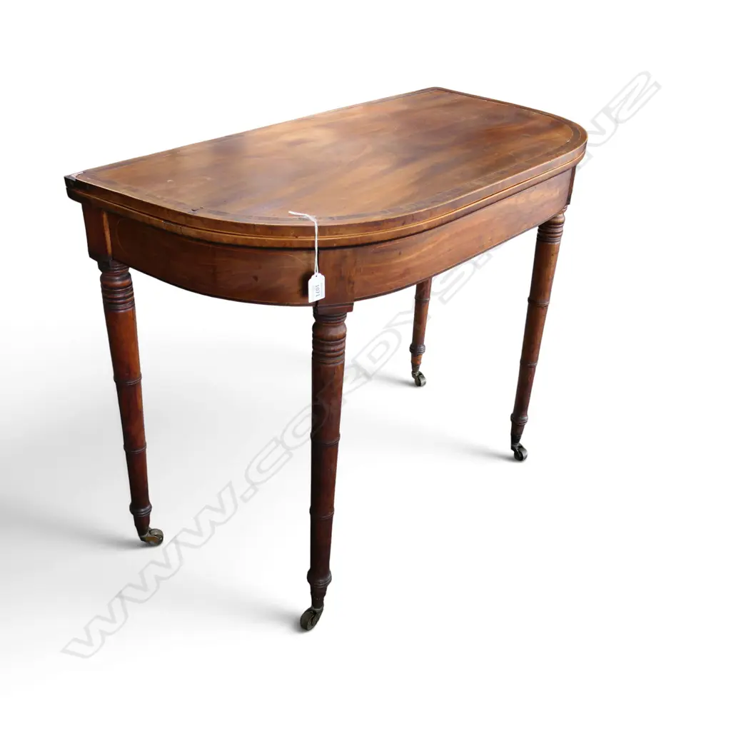 ANTIQUE MAHOGANY CARD TABLE (FAULTS) 900x445x710mm Image 1++