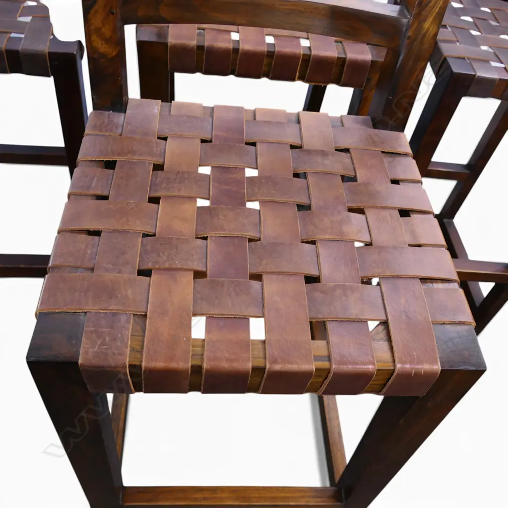 4 BAR STOOLS w. leather seats H.1105mm Image 1++