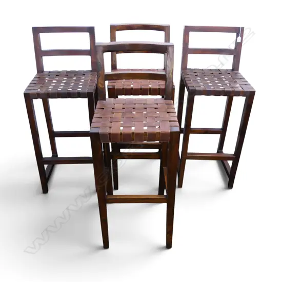 4 BAR STOOLS w. leather seats H.1105mm