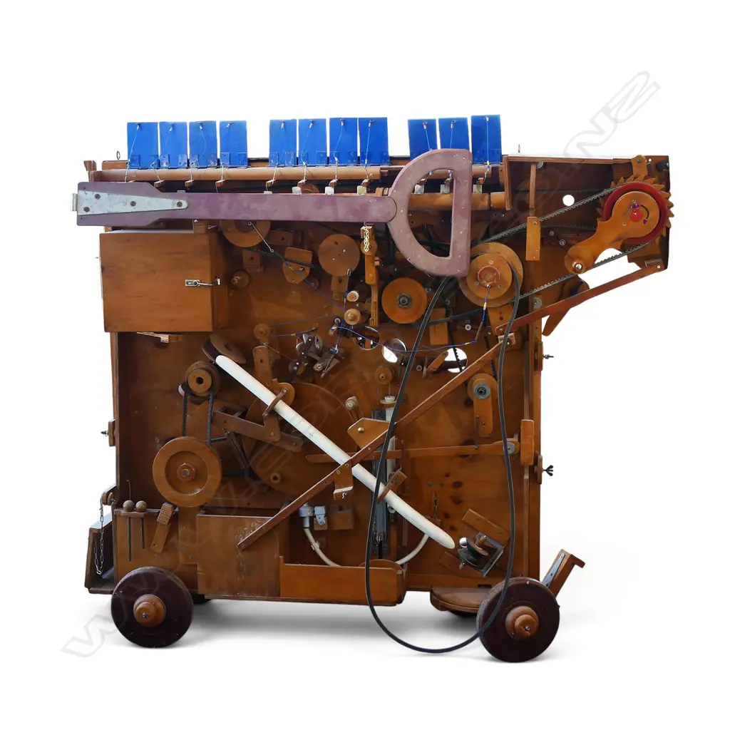 UNIQUE VINTAGE CRAFTSMAN MADE THEATRICAL CIRCUS CONSTRUCTION 'THE GINK SHOW' w. multiple moving parts all upon a pull along trolley incl. a muppet type "Organ Grinder" 1400x540x1470mm. Image 1++