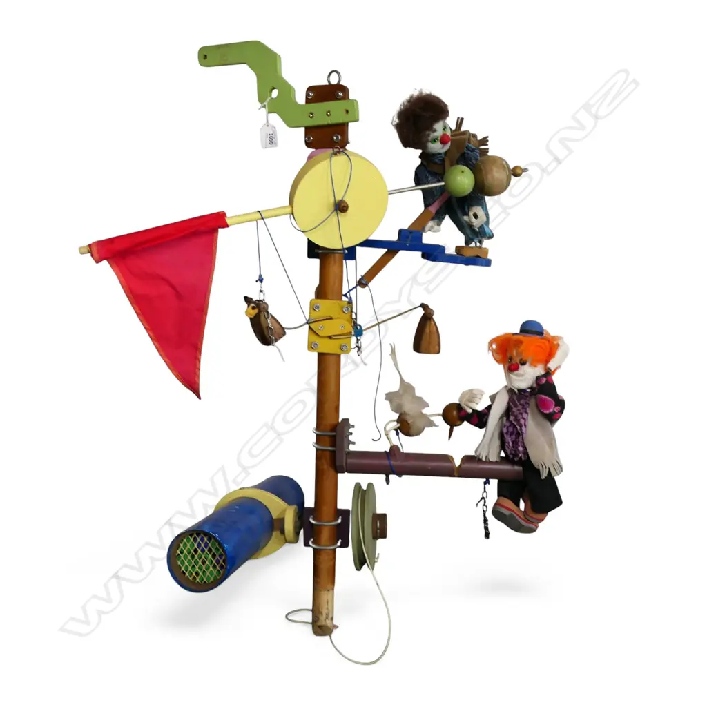 UNIQUE VINTAGE CRAFTSMAN MADE THEATRICAL CIRCUS 'ONE MAN BAND' CONSTRUCTION H.880mm Image 1++