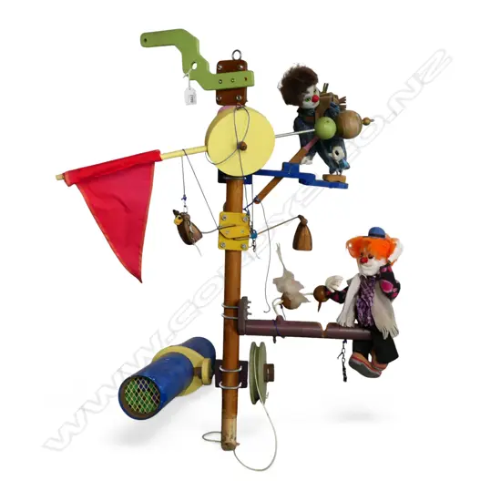 UNIQUE VINTAGE CRAFTSMAN MADE THEATRICAL CIRCUS 'ONE MAN BAND' CONSTRUCTION H.880mm