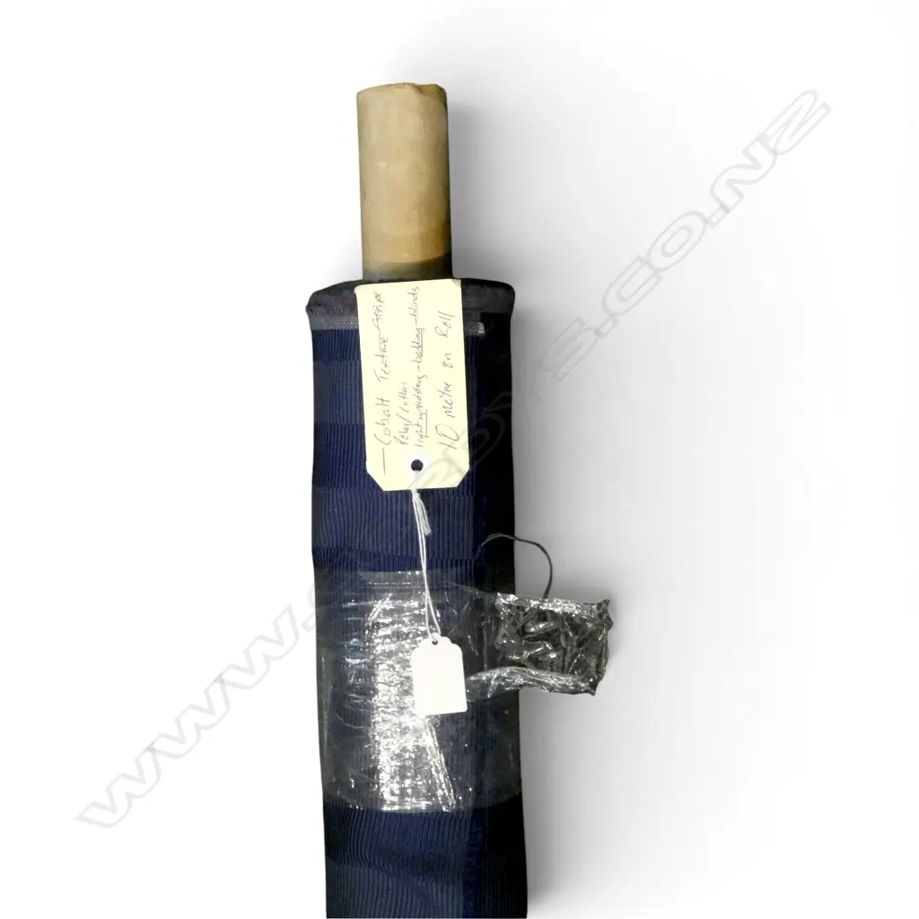 FABRIC BOLT; COBALT TEXTURE STRIPE, POLY COTTON, 10M Image 1++