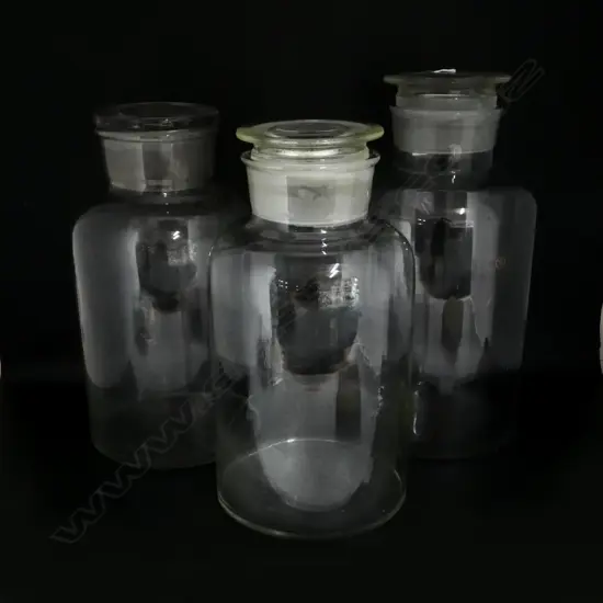 3 LG VINTAGE PHARMACY BOTTLES H.450mm