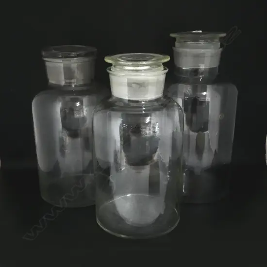 3 LG VINTAGE PHARMACY BOTTLES H.450mm