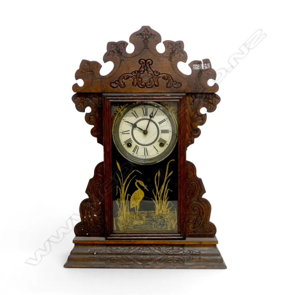 ANTIQUE ANSONIA GINGERBREAD MANTLE CLOCK H570MM Image 1++