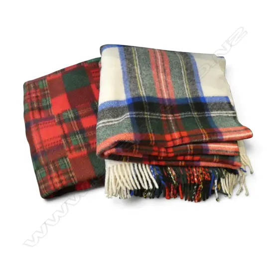 2 BLANKETS; 1 WOOL, 1 ACRYLIC