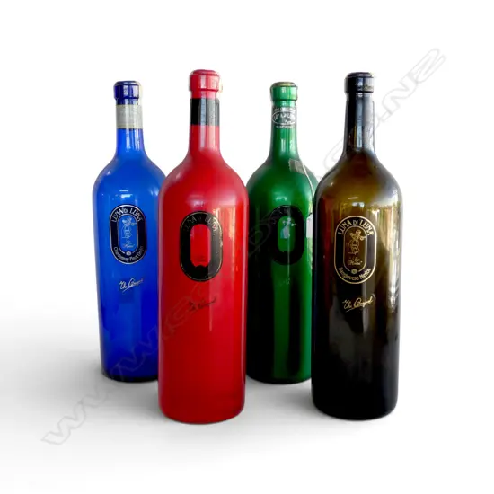 4 LG GLASS WINE BOTTLES H.460mm