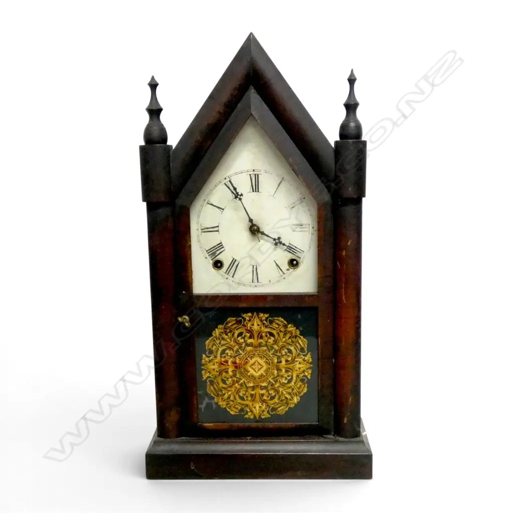 ANTIQUE GOTHIC SHAPED ANSONIA MANTLECLOCK Image 1++